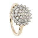 9ct Yellow Gold 1.00ct Diamond Cluster Ring