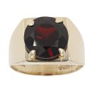 9ct Yellow Gold Garnet Signet Ring