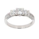18ct White Gold 1.29ct Brilliant Cut Diamond Trilogy Ring