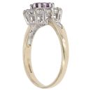 9ct Yellow Gold Amethyst And Cubic Zirconia Cluster Ring