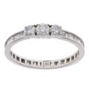 14ct White Gold 1.00ct Diamond Trilogy Ring