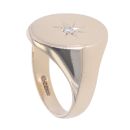 9ct Yellow Gold 0.05ct Diamond Signet Ring