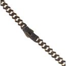 14ct Yellow Gold Monaco Classic Black Pave Lock Curb Chain 16"
