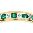 9ct Yellow Gold Emerald and Diamond Eternity Ring