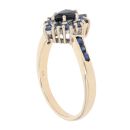 9ct Yellow Gold Sapphire Cluster Ring