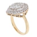 18ct Yellow Gold 1.60ct Baguette And Brilliant Cut Diamond Cluster Ring