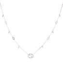 Gucci 18ct White Gold 0.27ct Brilliant Cut Diamond Interlocking Necklace 16"
