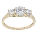 9ct Yellow Gold Cubic Zirconia Three Stone Ring