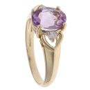 9ct Yellow Gold 0.05ct Diamond And Amethyst Ring