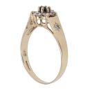 9ct Yellow Gold Sapphire And Cubic Zirconia Cluster Ring