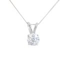 18ct White Gold 1.00ct Diamond Solitaire Pendant And Chain 18"