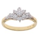 18ct Yellow Gold 0.45ct Brilliant Cut Diamond Cluster Ring