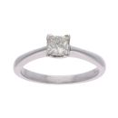14ct White Gold Princess Cut 0.50ct Diamond Solitaire Ring