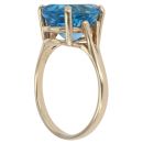 14ct Yellow Gold Blue Topaz Single Stone Ring