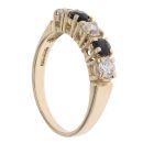 9ct Yellow Gold Sapphire And Cubic Zirconia Five Stone Ring