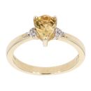 9ct Yellow Gold Created Citrine and Diamond Dress Ring