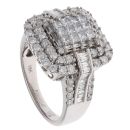 18ct White Gold 2.00ct Brilliant, Princess And Baguette Cut Diamond Cluster Ring