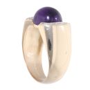 9ct Yellow Gold Amethyst and 0.10ct Diamond Dress Ring