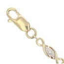 9ct Yellow Gold 0.05ct Diamond And Amethyst Bracelet 7"