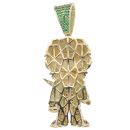 9ct Yellow Gold Multi Gemstone Jason Figure Pendant
