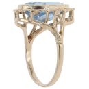 9ct Yellow Gold Blue Topaz Single Stone Ring