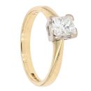 18ct Yellow Gold 0.75ct Diamond Princess Cut Solitaire Ring