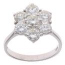 18ct White Gold 2.25cts Diamond Daisy Cluster Ring