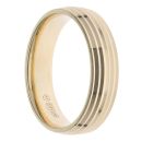 14ct Yellow Gold Striped 5mm Wedding Band