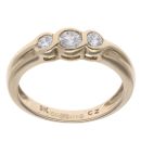 9ct Yellow Gold Cubic Zirconia Trilogy Ring