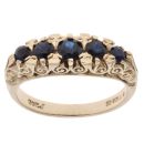9ct Yellow Gold Five Stone Sapphire Ring