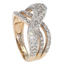 9ct Yellow Gold 1.18ct Diamond Wave Ring by Anya Belle