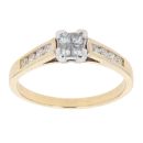 18ct Yellow Gold 0.50ct Princess Cut Diamond Cluster Ring