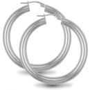 Mint Of London 925 Silver Polished Hoop Earrings