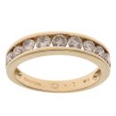 18ct Yellow Gold 1.00ct Brilliant Cut Diamond Half Eternity Ring