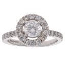 Platinum 1.25ct Diamond Halo Cluster Ring