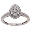 9ct White Gold 0.28ct Brilliant Cut Diamond Cluster Ring