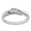9ct White Gold Five Stone Cubic Zirconia Ring