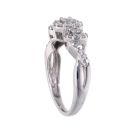 18ct White Gold Triple 0.50ct Diamond Cluster Ring