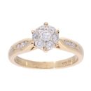 18ct Yellow Gold 0.33ct Diamond Cluster Ring