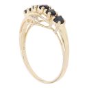 9ct Yellow And White Gold 0.02ct Diamond And Sapphire Ring