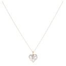 9ct Yellow Gold 0.05ct Diamond Heart Pendant and Chain 20"