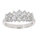 9ct White Gold 1.24ct Diamond 2 Row Ring by Anya Belle