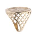 9ct Yellow Gold St. George Coin Ring