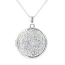 Silver Patterned Locket and Curb Chain 20" by Icesia