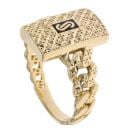 14ct Yellow Gold Monaco Classic Flex Patterned Signet Ring