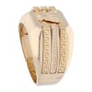 14ct Yellow Gold Cubic Zirconia Eagle Signet Ring