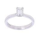 Platinum 0.75ct Emerald Cut Diamond Solitaire Ring