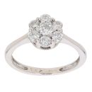 18ct White Gold 0.55ct Diamond Cluster Ring