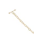 Silver Gold Plated Belcher T-Bar Bracelet 7"