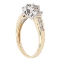 14ct Yellow Gold 1.00ct Princess and Brilliant Cut Diamond Trilogy Ring